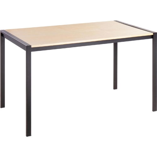 Fuji 50" Dining Table in Natural Wood & Black Metal